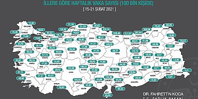 Bakan Koca: Haftalık 100 bin nüfusa karşılık gelen vaka sayısında bazı illerimizde belirgin artış var