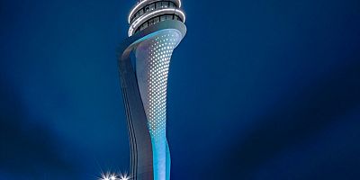 İstanbul Havalimanı Trafik Kontrol Kulesi mavi renkle ışıklandırıldı