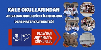 Kale Okullarından, Adıyaman Cumhuriyet İlkokuluna Ders Materyali Desteği