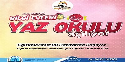 Tuzla Belediyesi Yaz Okulları İçin Kayıtlar Başladı